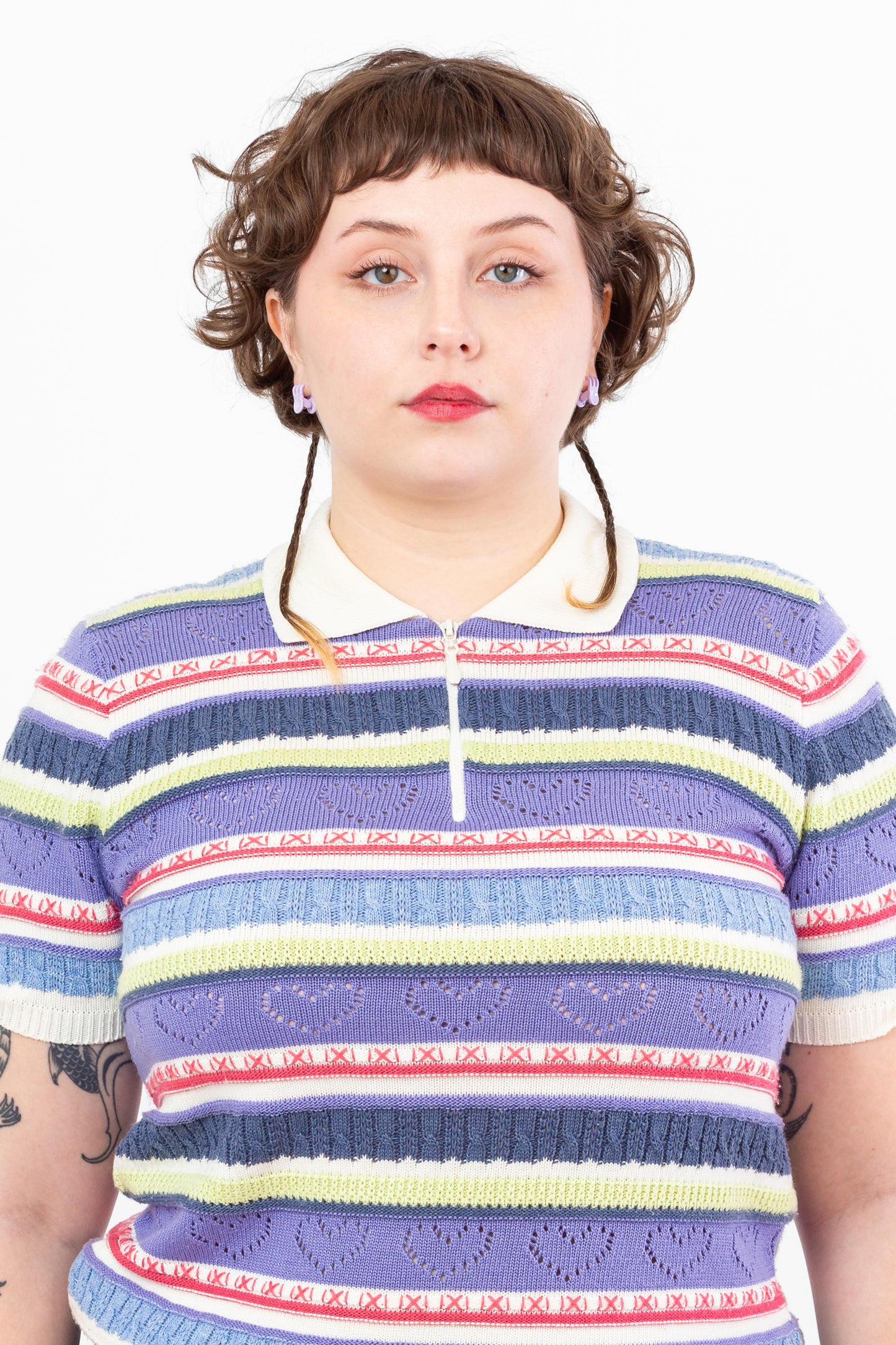 Mini Claw Clip Hoops in Lavender