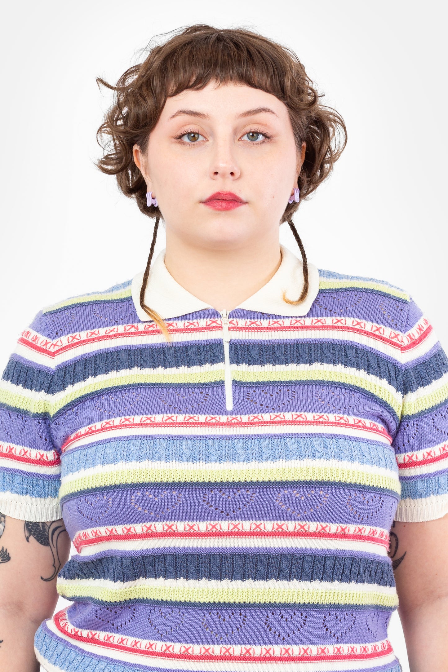 Mini Claw Clip Hoops in Lavender