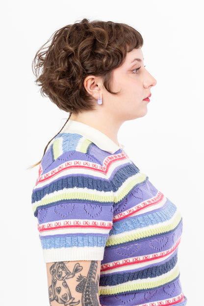 Mini Claw Clip Hoops in Lavender