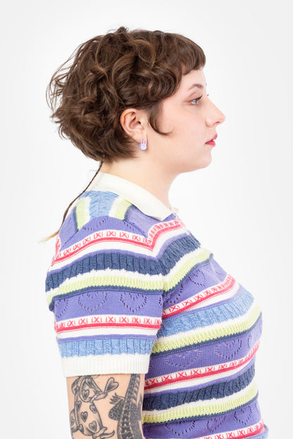 Mini Claw Clip Hoops in Lavender