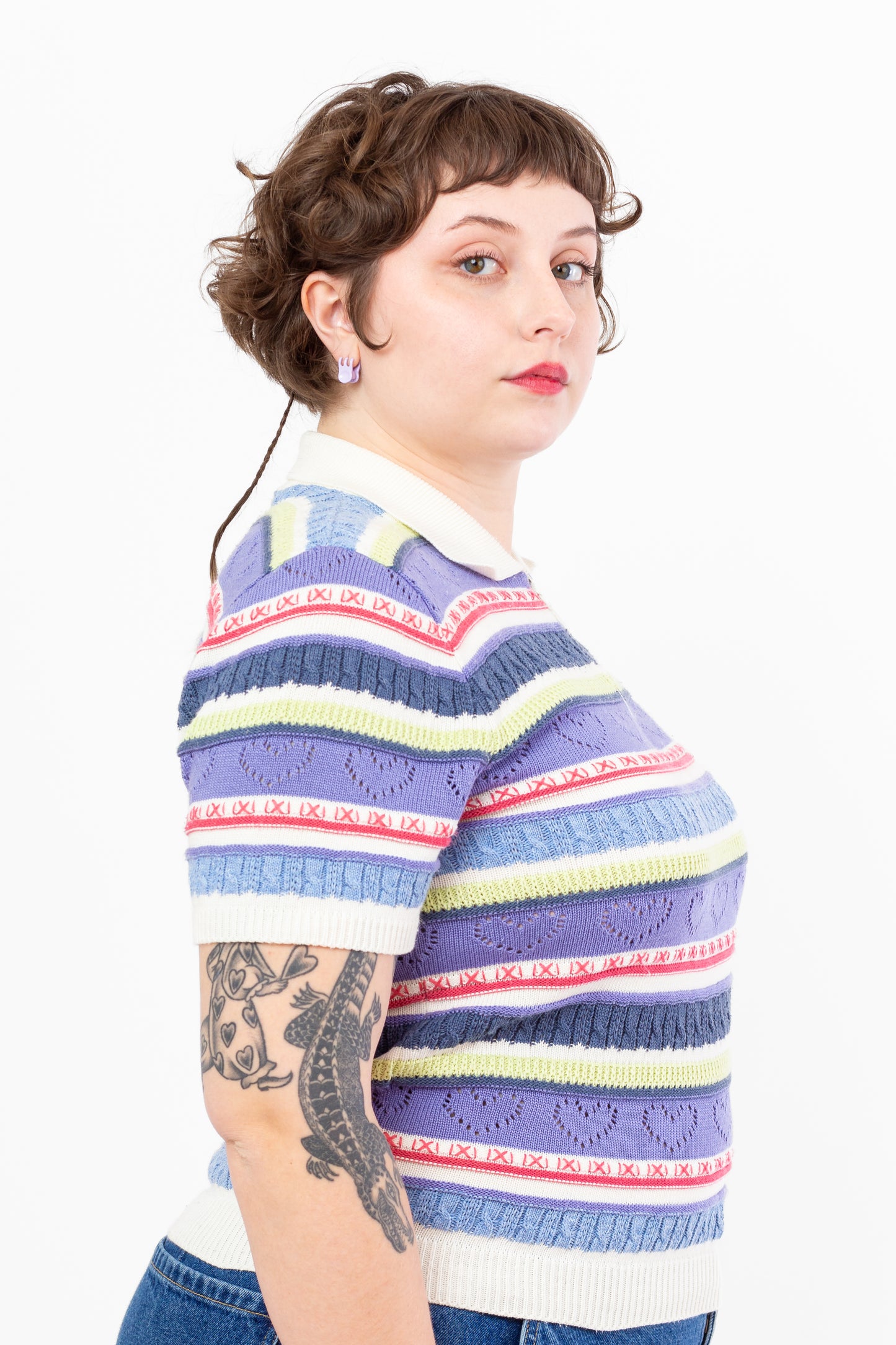 Mini Claw Clip Hoops in Lavender