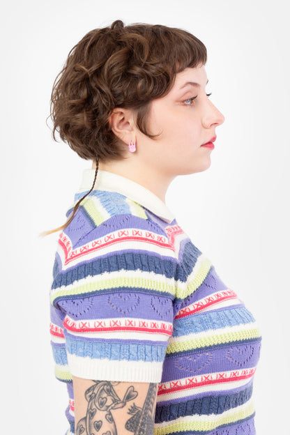 Mini Claw Clip Hoops in Guava