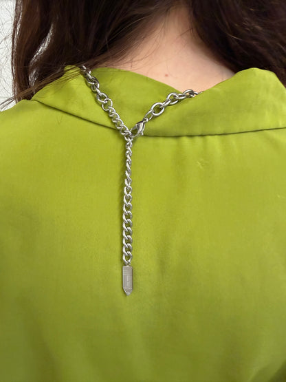 Stork Scissor Necklace in Silver