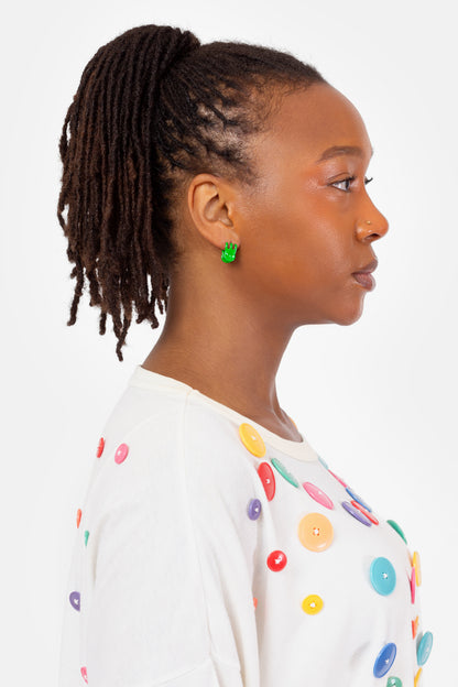 Mini Claw Clip Hoops in Lime