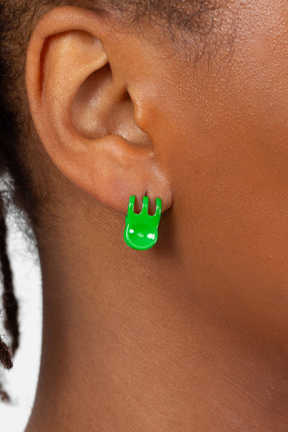 Mini Claw Clip Hoops in Lime