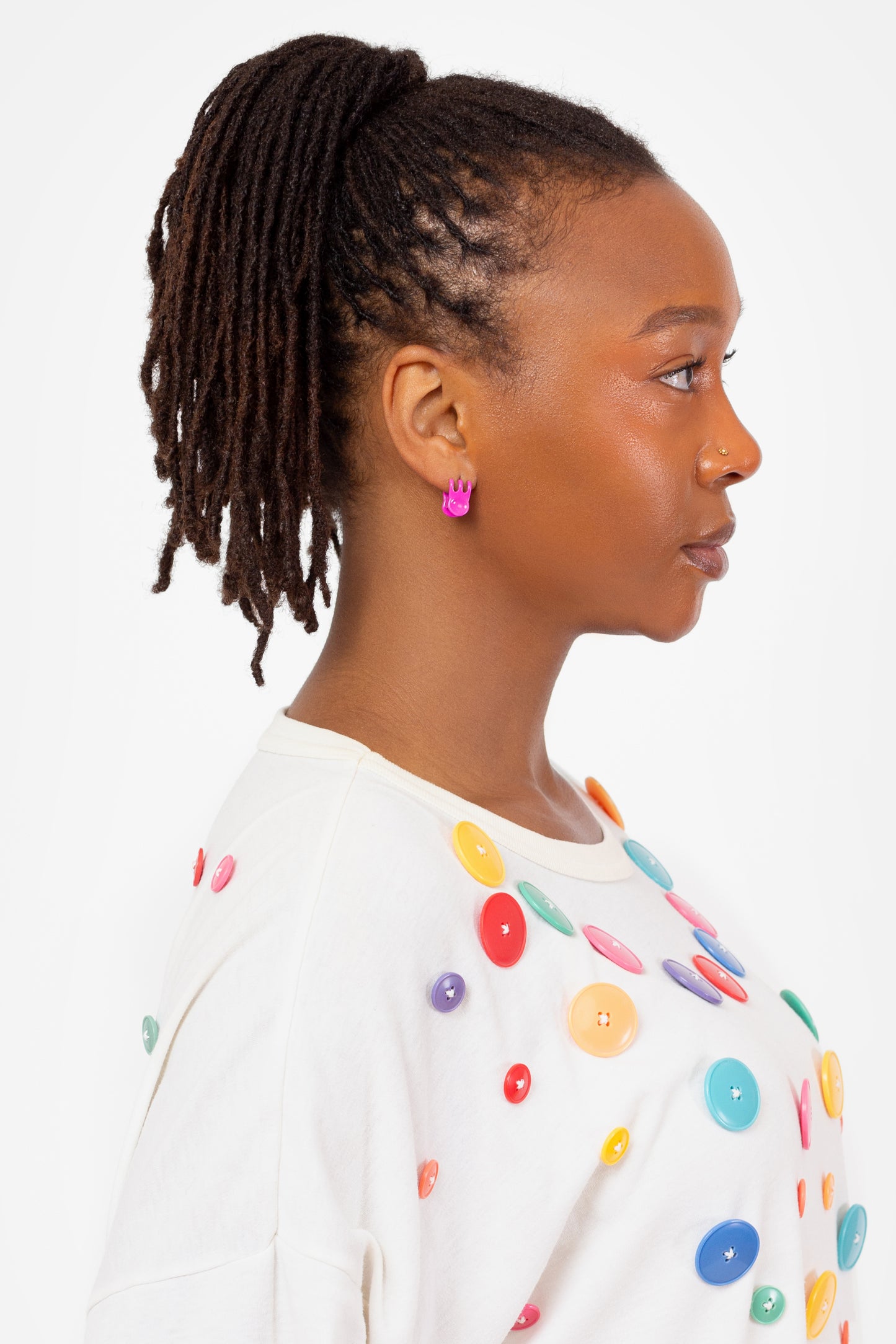 Mini Claw Clip Hoops in Dragon Fruit