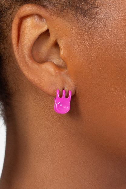 Mini Claw Clip Hoops in Dragon Fruit