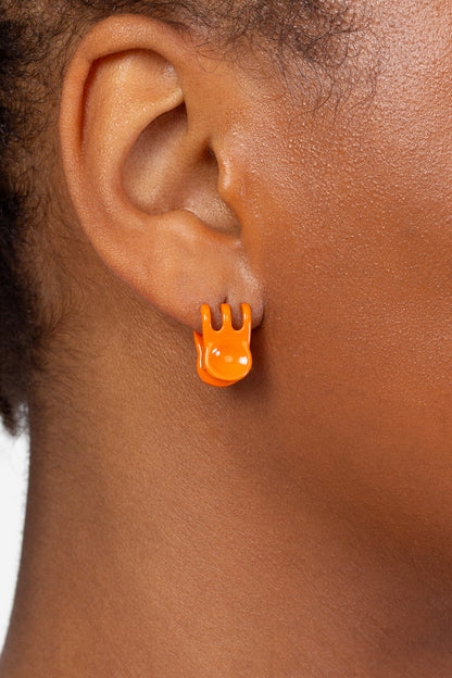 Mini Claw Clip Hoops in Clementine
