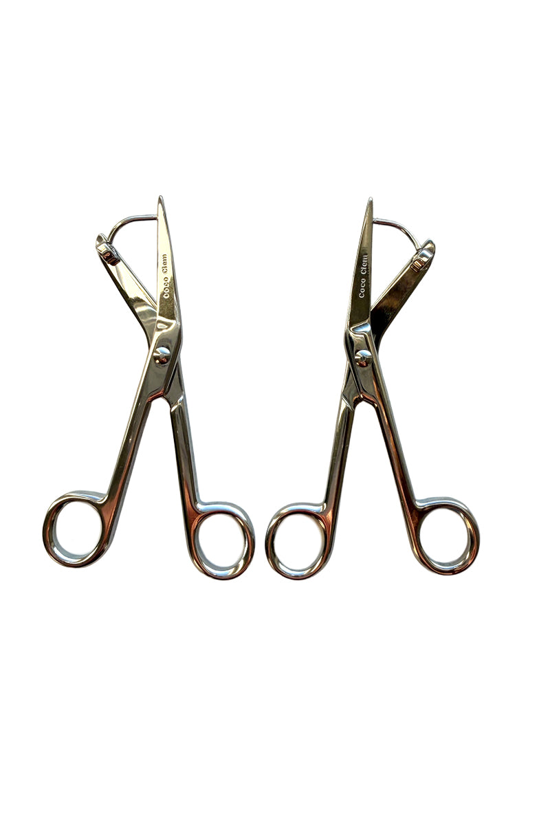 Bandage Scissor Earrings in Silver