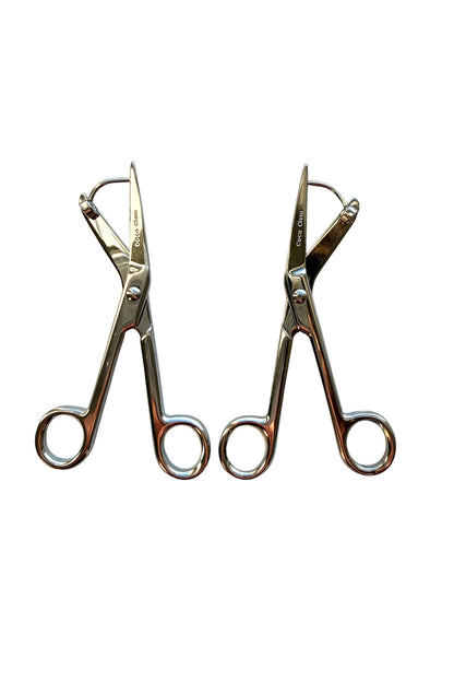 Bandage Scissor Earrings in Silver