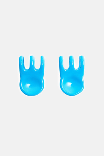 Mini Claw Clip Hoops in Blueberry