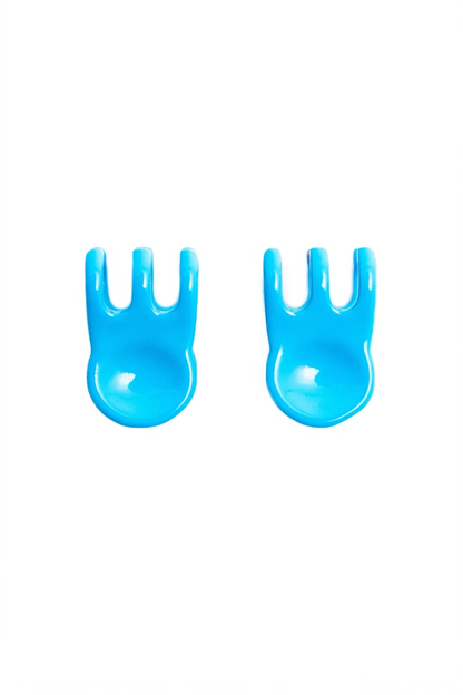 Mini Claw Clip Hoops in Blueberry