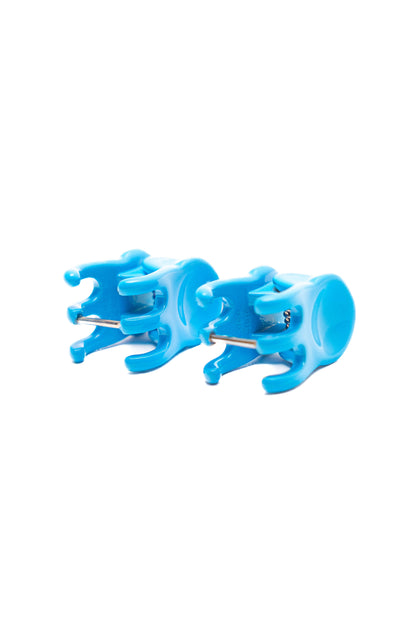 Mini Claw Clip Hoops in Blueberry