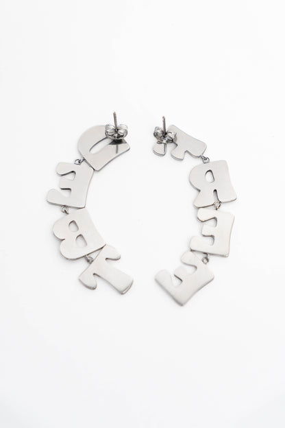 Debt Free Earrings in Silver