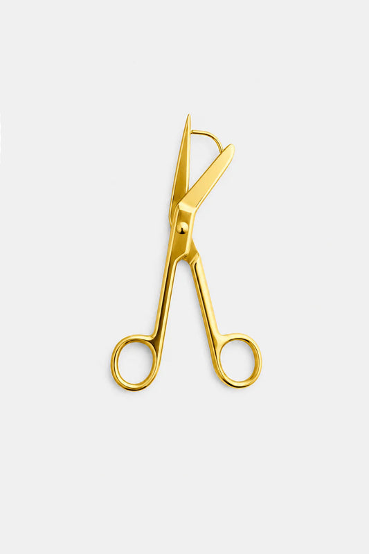 Bandage Scissors Earring in Gold