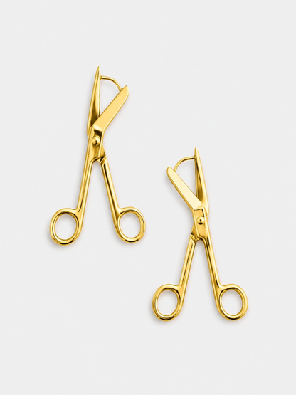 Bandage Scissors Earring in Gold