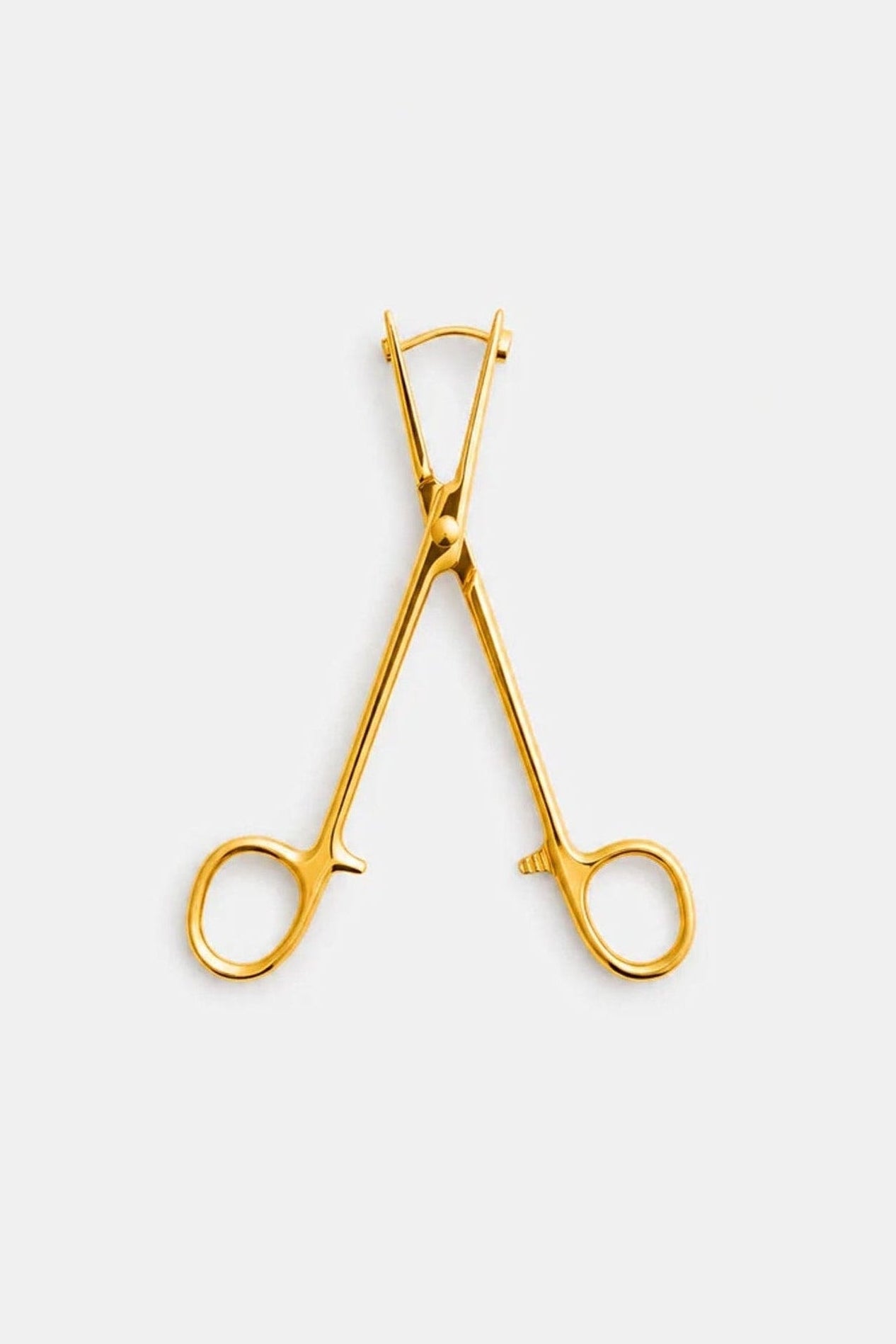 Hemostat Earrings in Gold