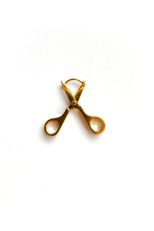 Mini Scissor Earrings in Gold