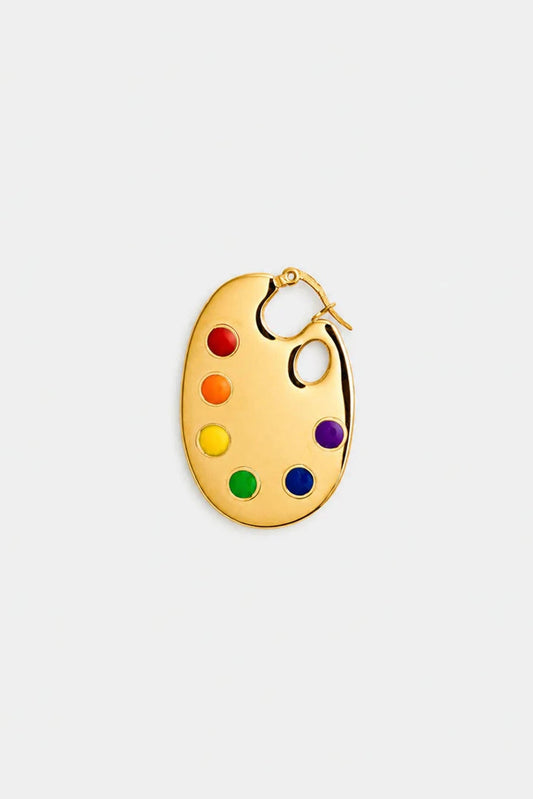 Paint Palette Earrings in Gold