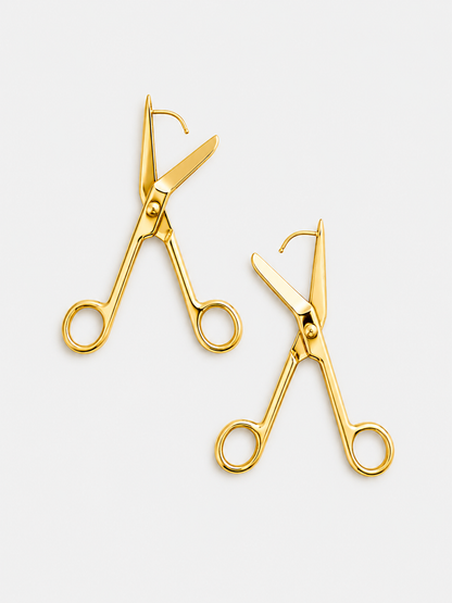Bandage Scissors Earring in Gold