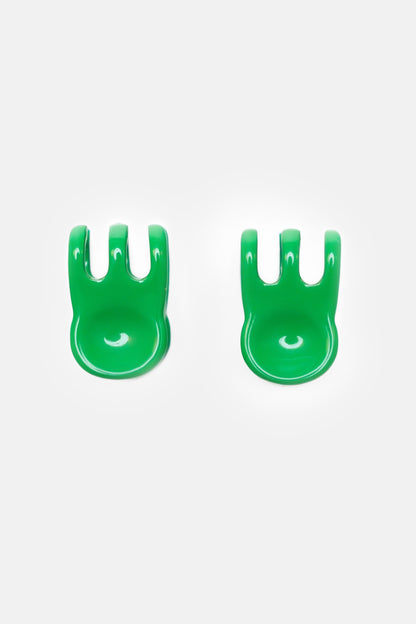 Mini Claw Clip Hoops in Lime