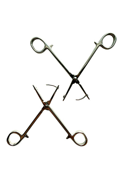 Hemostat Earrings in Silver