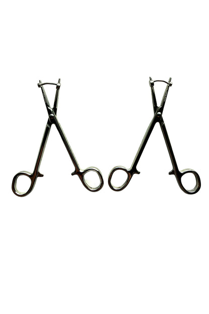 Hemostat Earrings in Silver