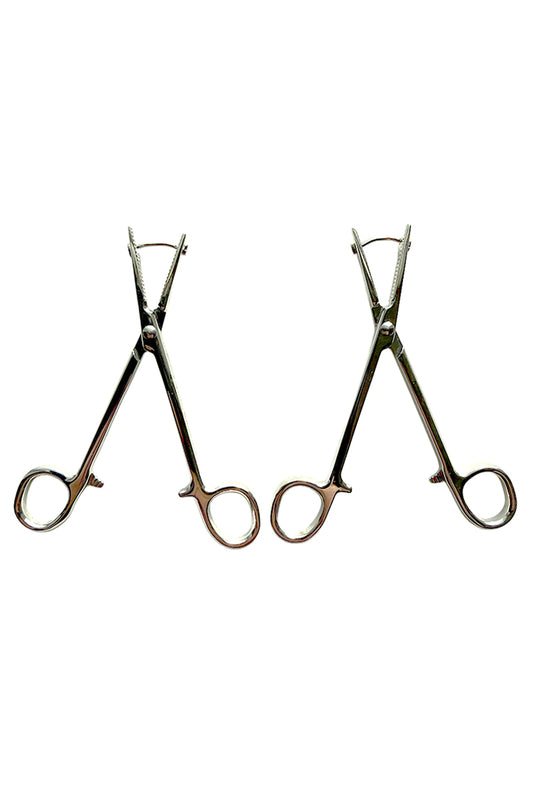 Hemostat Earrings in Silver