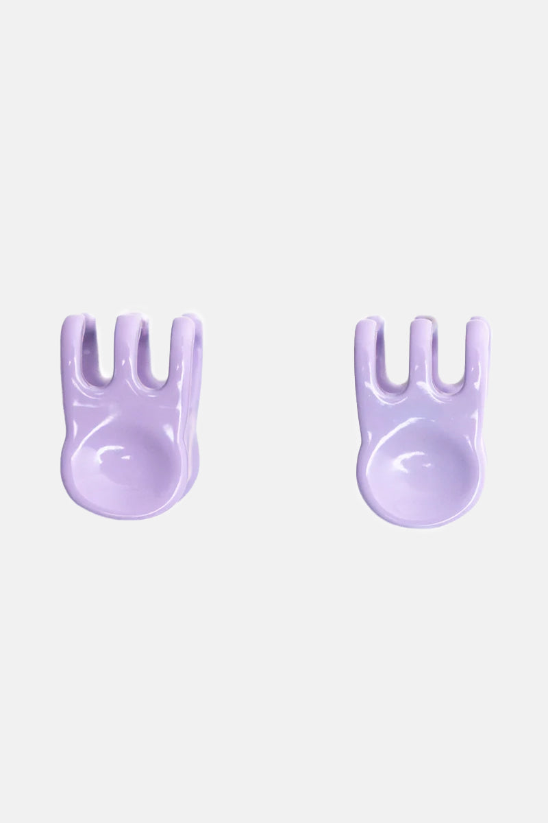 Mini Claw Clip Hoops in Lavender