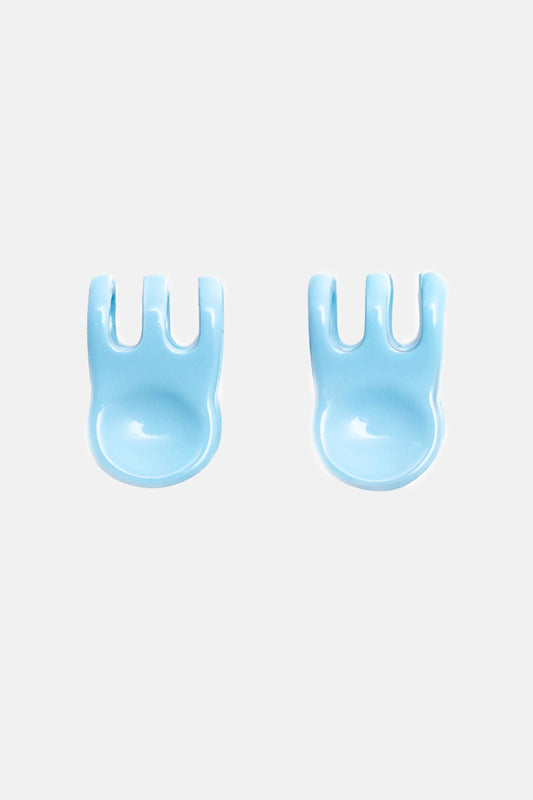 Mini Claw Clip Hoops in Sky