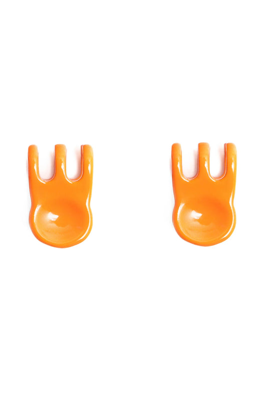 Mini Claw Clip Hoops in Clementine
