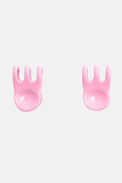 Mini Claw Clip Hoops in Guava