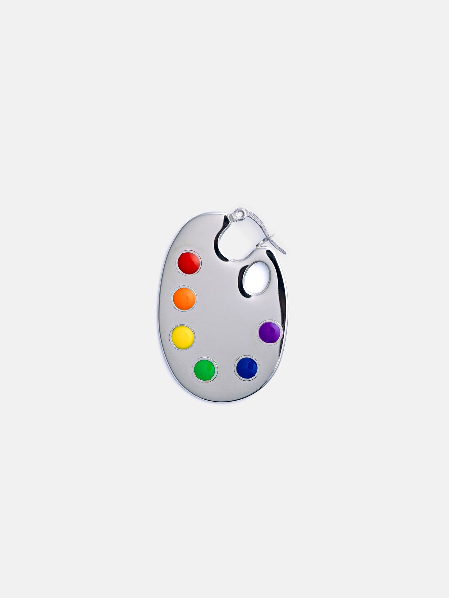 Paint Palette Earrings in Silver
