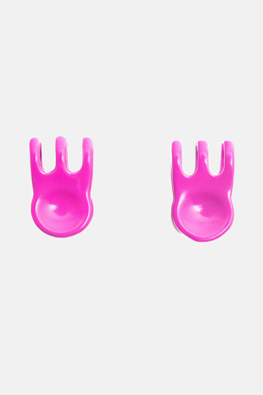 Mini Claw Clip Hoops in Dragon Fruit