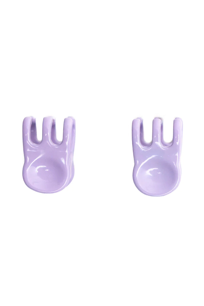 Mini Claw Clip Hoops in Lavender