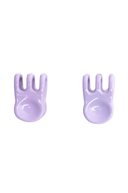 Mini Claw Clip Hoops in Lavender