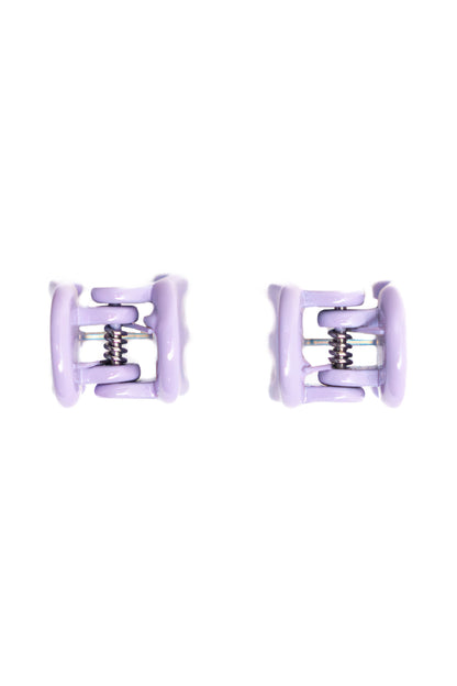 Mini Claw Clip Hoops in Lavender