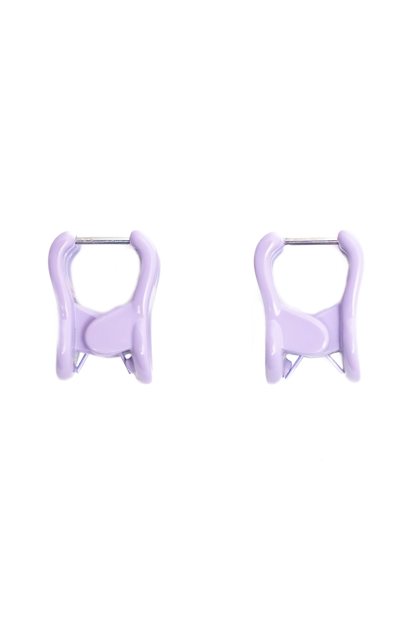 Mini Claw Clip Hoops in Lavender