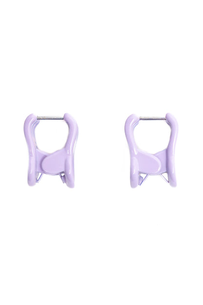 Mini Claw Clip Hoops in Lavender