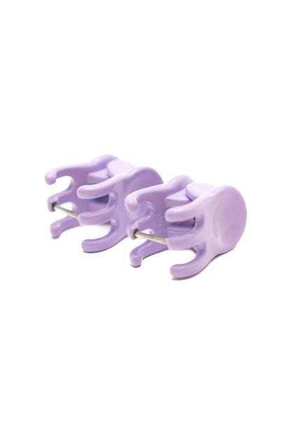 Mini Claw Clip Hoops in Lavender