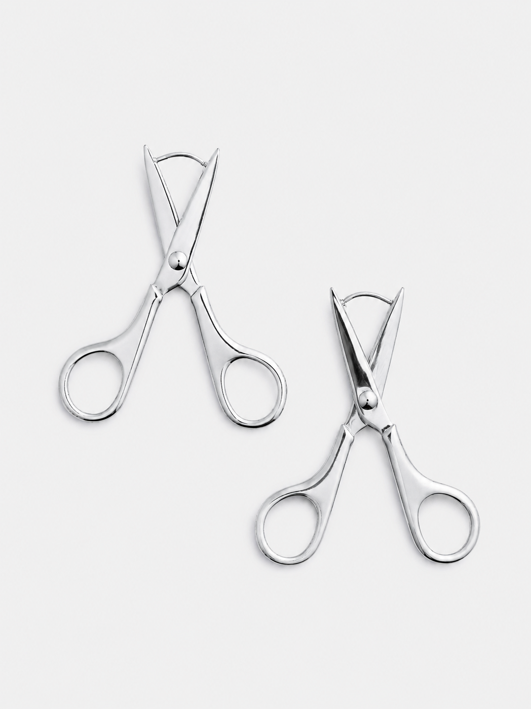 Scissor Earrings in Silver