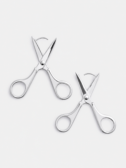 Scissor Earrings in Silver