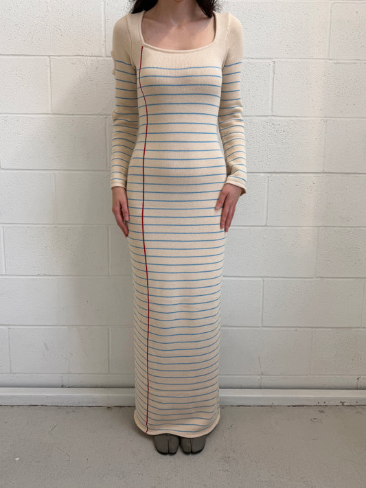 Sheet of Paper Knit Dress Long Sleeve