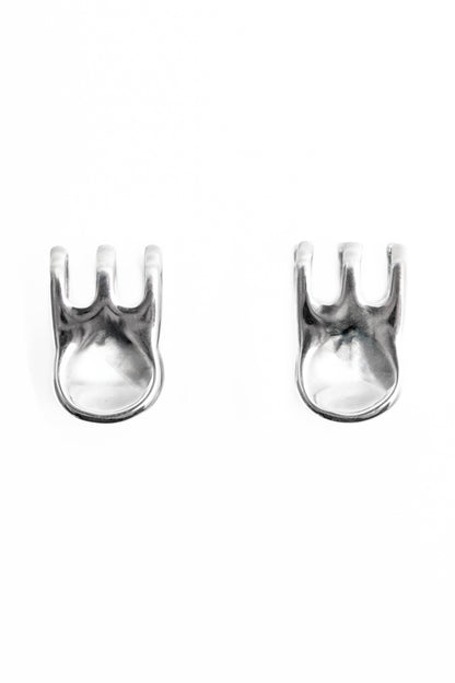 Mini Claw Clip Hoops in Silver