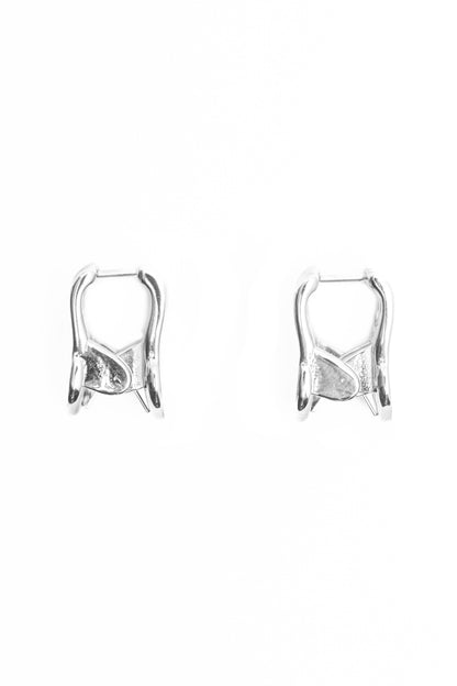 Mini Claw Clip Hoops in Silver