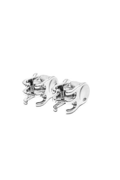 Mini Claw Clip Hoops in Silver