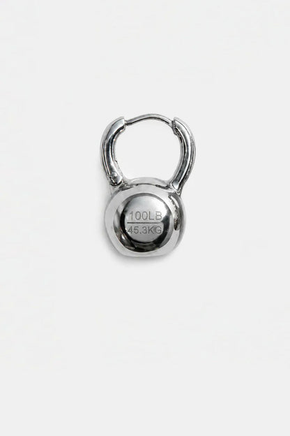 Kettlebell Earrings in Silver