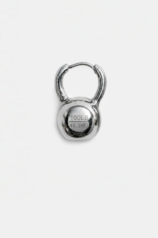Kettlebell Earrings in Silver