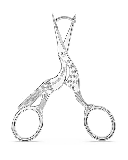 Stork Scissor Earrings in Silver
