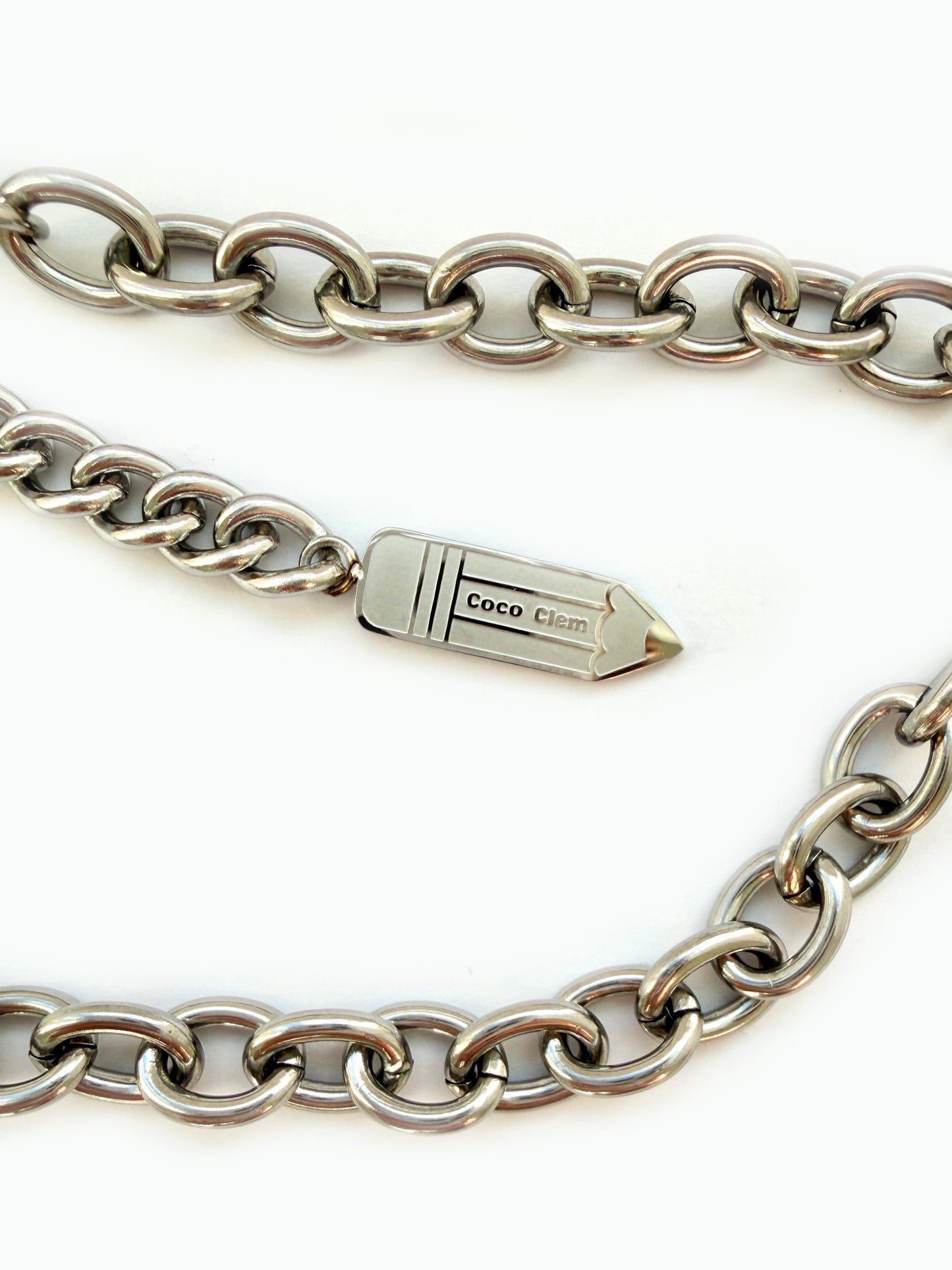 Stork Scissor Necklace in Silver